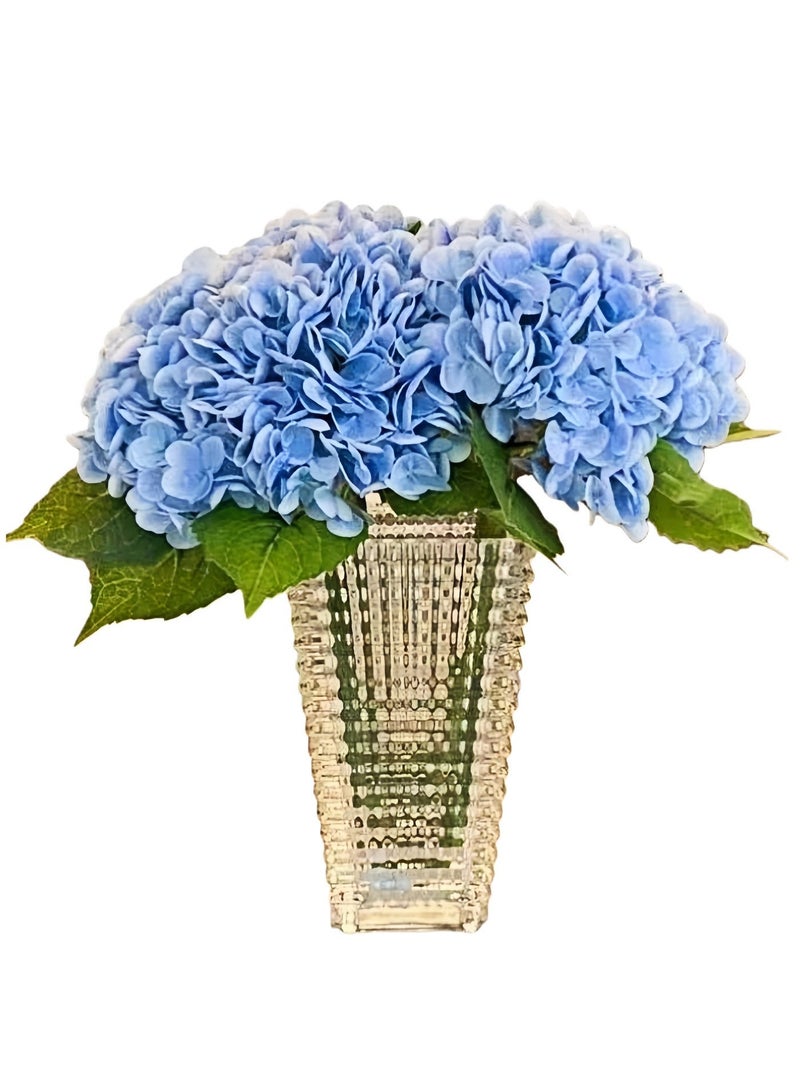 3Pcs Light Blue Real-Touch Hydrangeas Flowers- Home/Wedding/Party/Photo Decor - Image 1